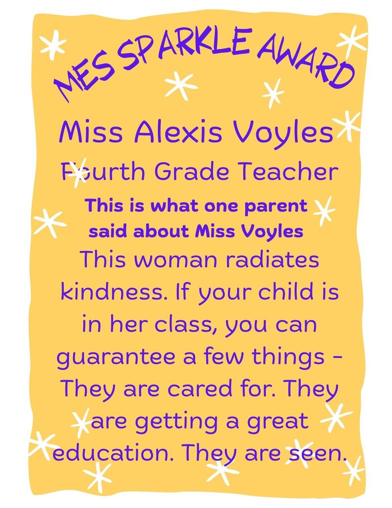 What a parent said about Miss Voyles