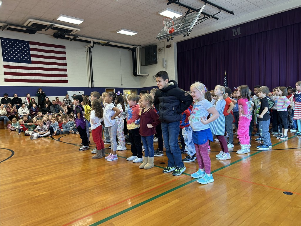 Students at Veteran's Day Assembly