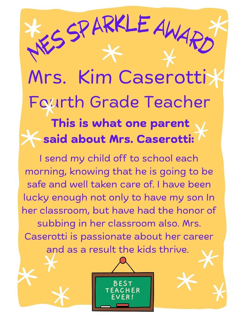 Mrs. Caserotti's award