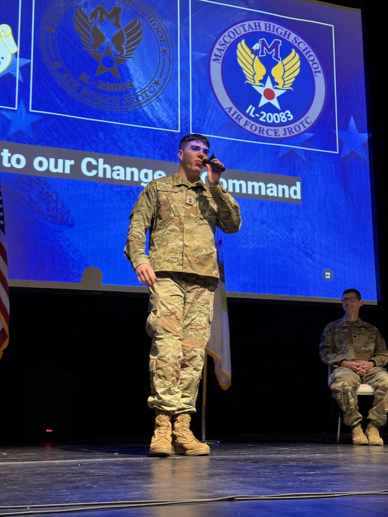 Cadet Santan delivering his remarks to the Corps