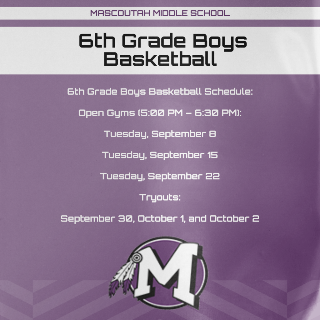 6th Grade Boys Basketball Open Gyms & Tryouts