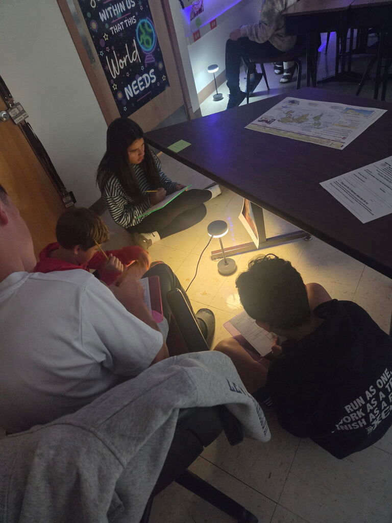 Students examine cave art and theorize why it was created