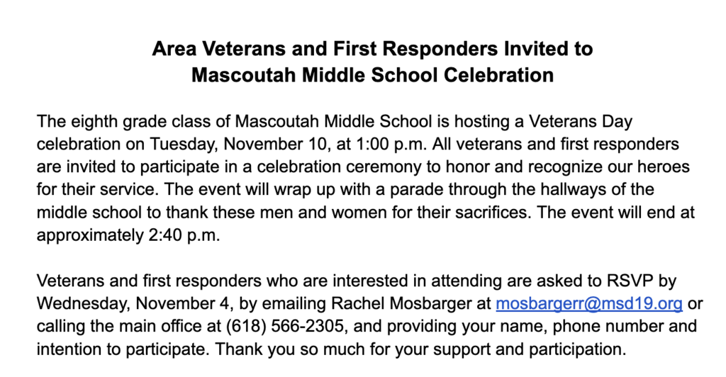 MMS Veterans Day Event