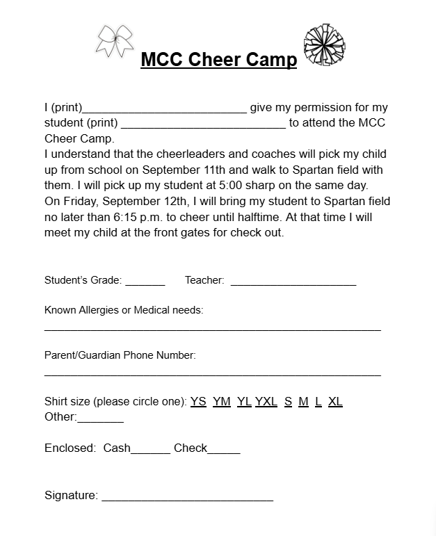 cheer form