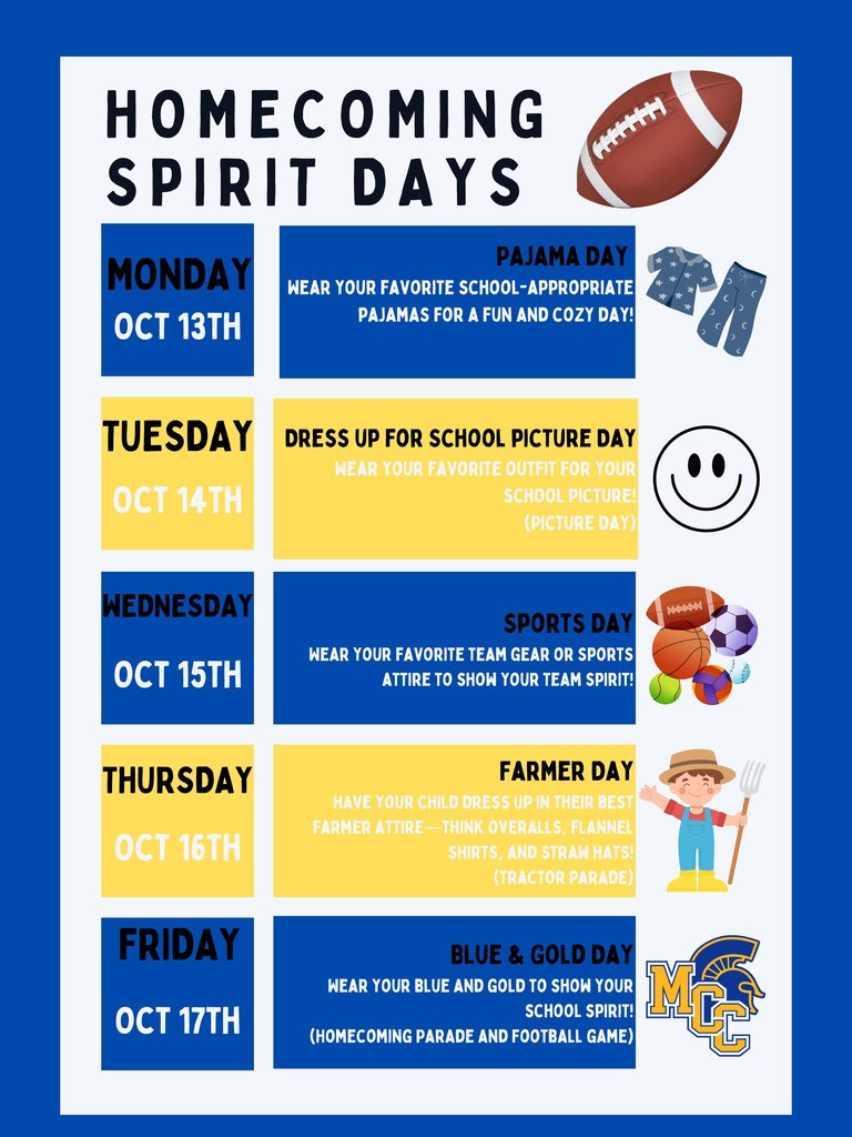 Homecoming Spirit Days color 