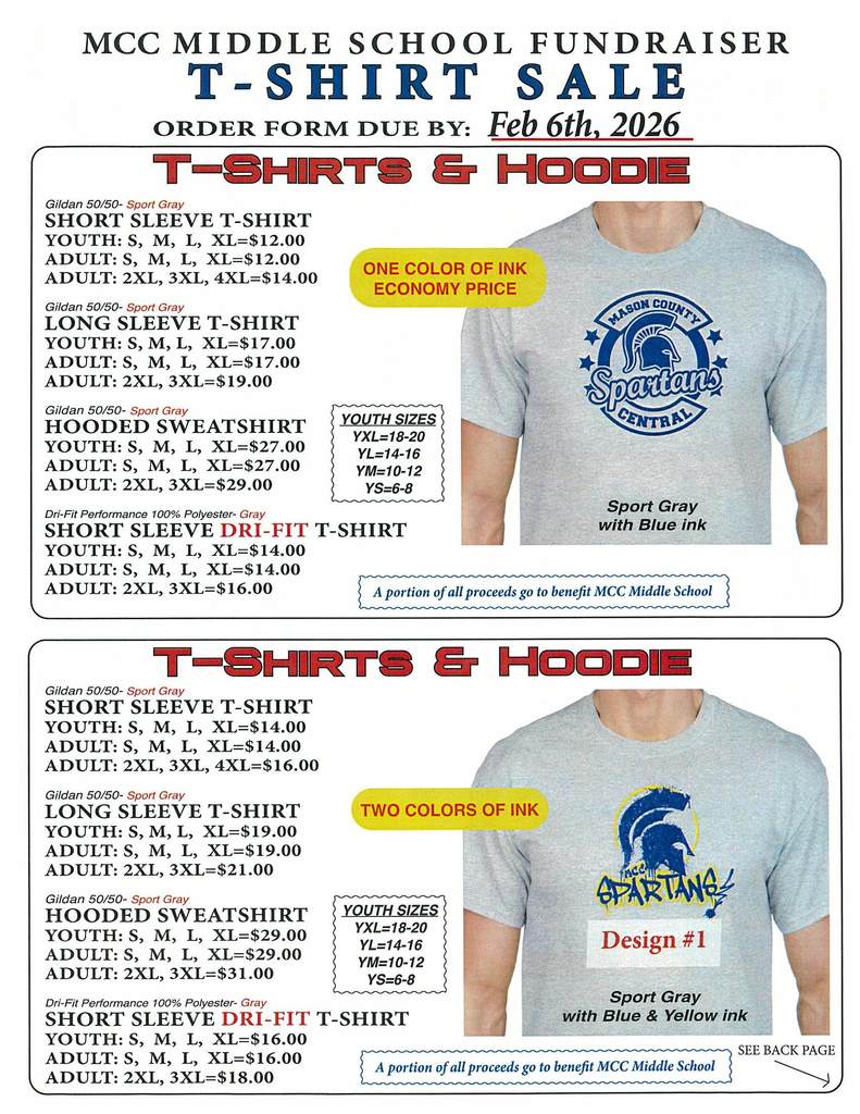 Middle School shirt sale