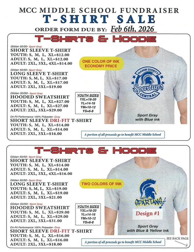 MCC Schools Middle School Shirt Order