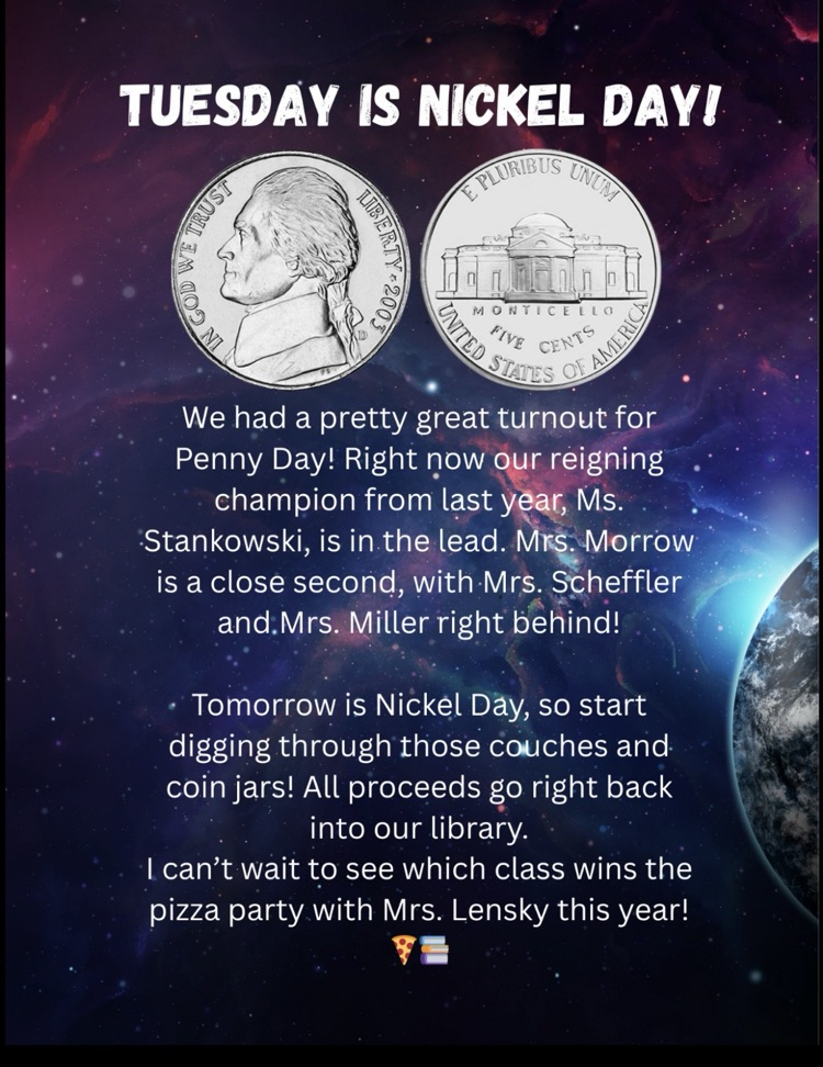 MCC schools Scottville elementary Mach is reading month coin challenge 