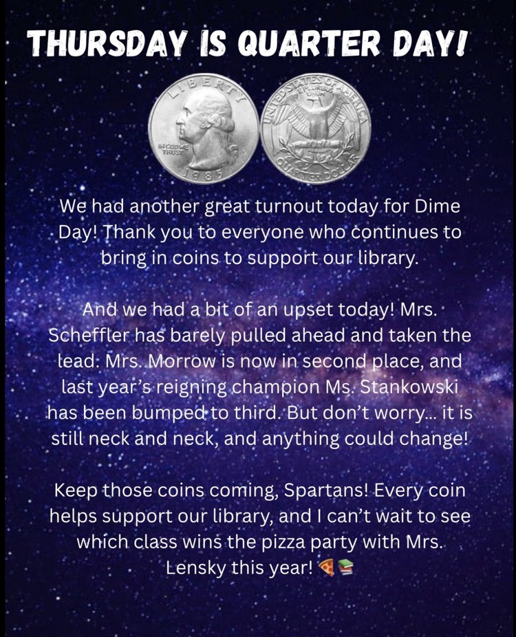 MCC schools Scottville elementary March is reading month coin challenge 