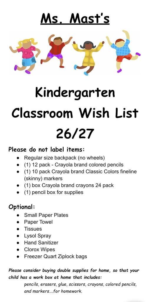 MCC schools Scottville elementary classroom wish lists