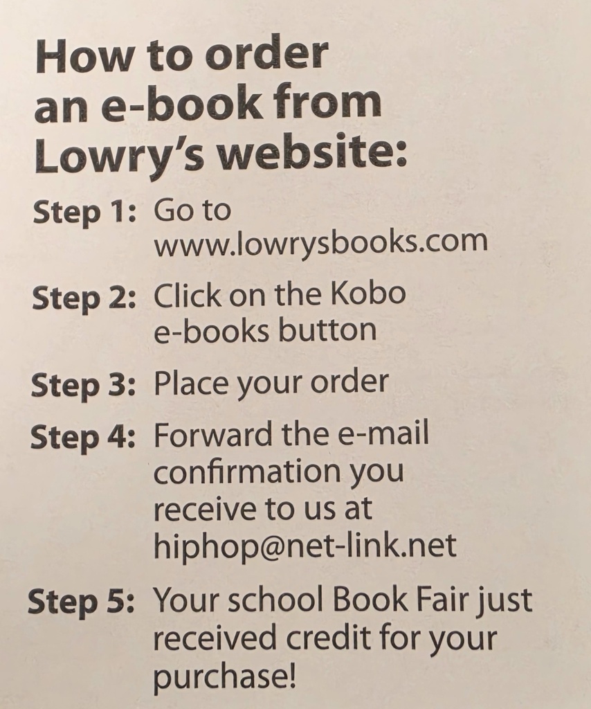 Middle School Book Fair 10/13-10/16