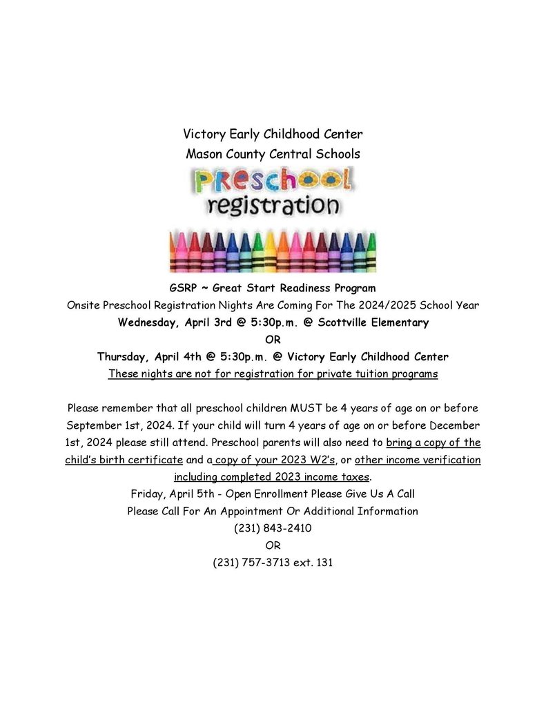 VECC Preschool Registration Nights