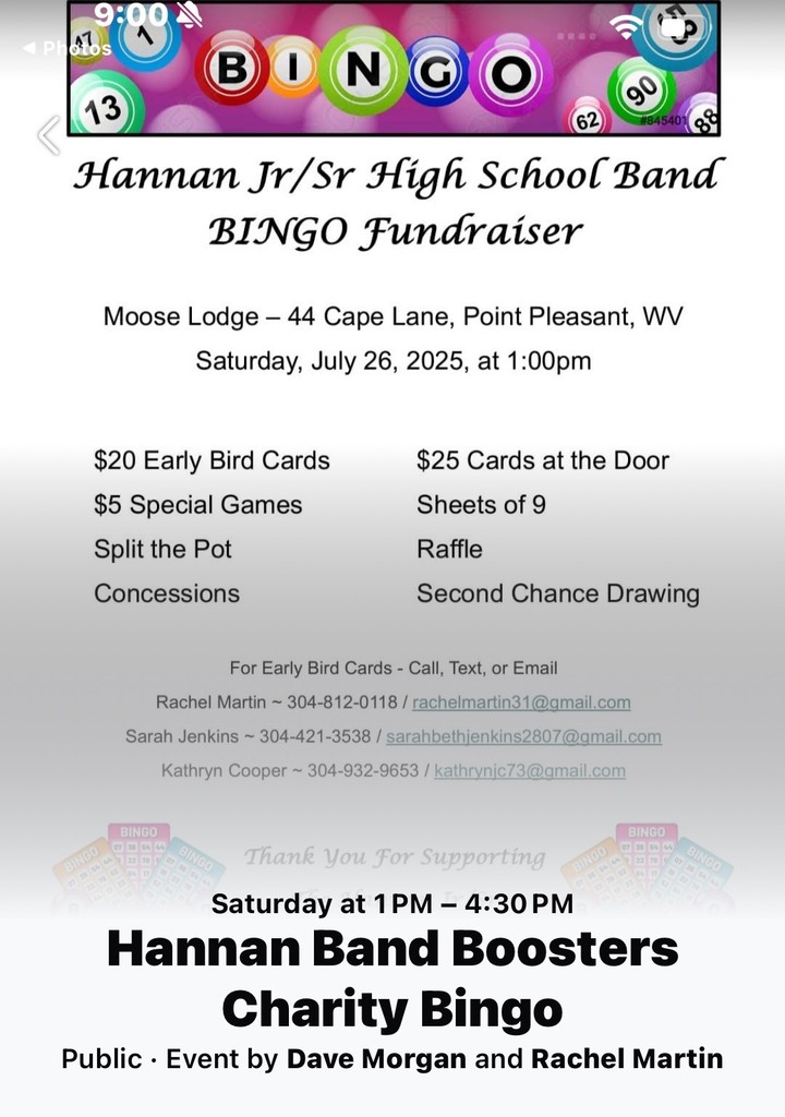 Bingo Hannan fundraiser