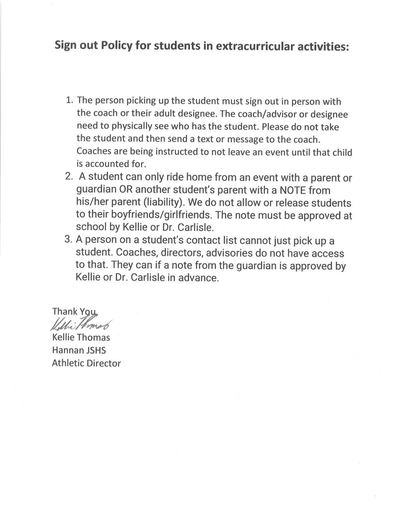sign out policy