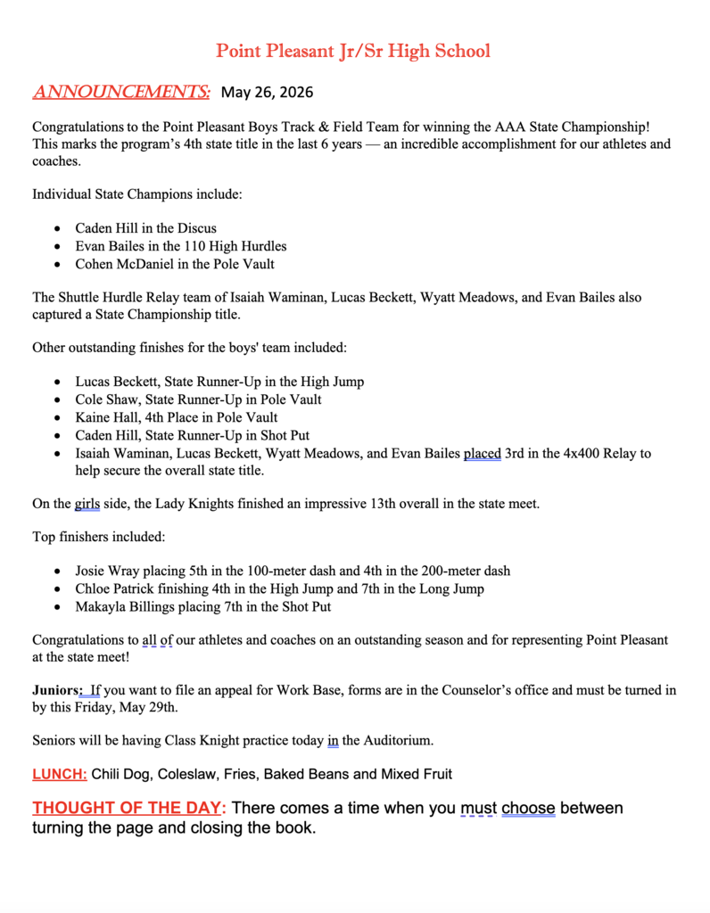announcements 