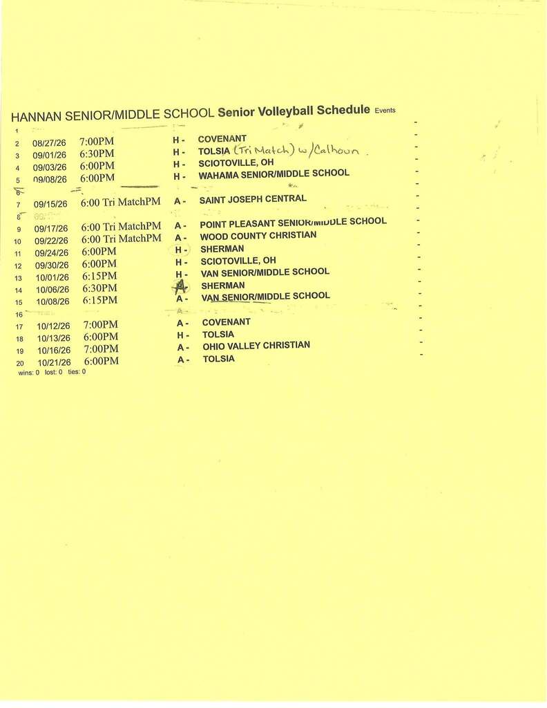 schedule 