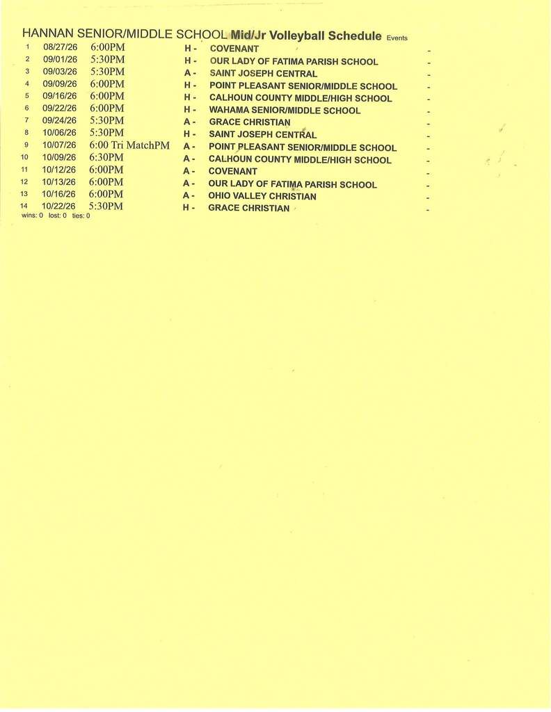 schedule 