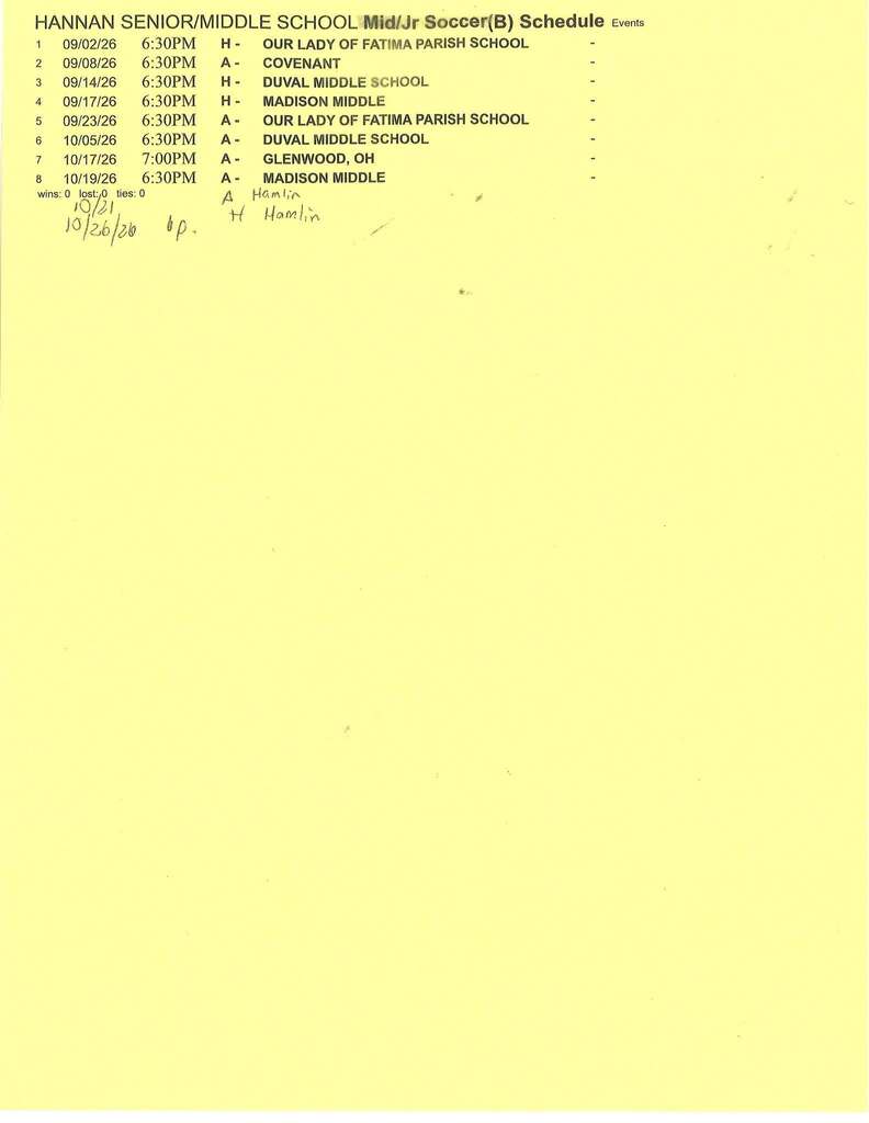 schedule 
