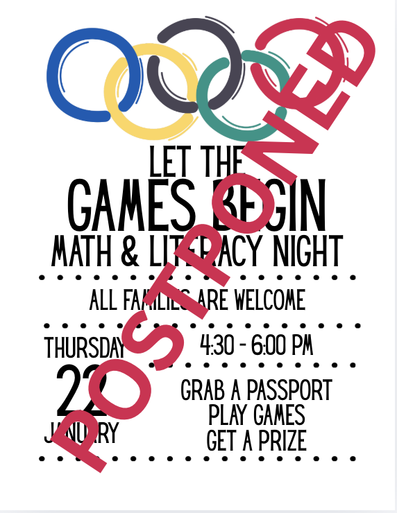 Math and Literacy Night Postponed