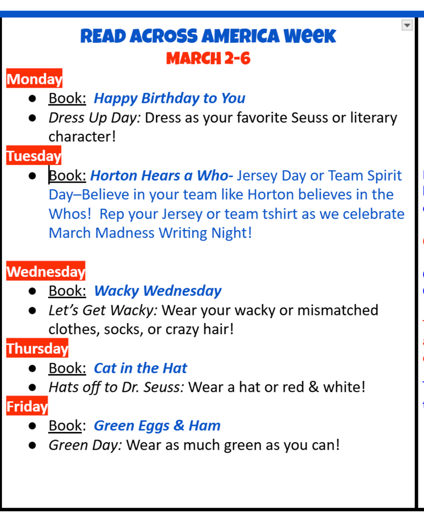 Read Across America Week