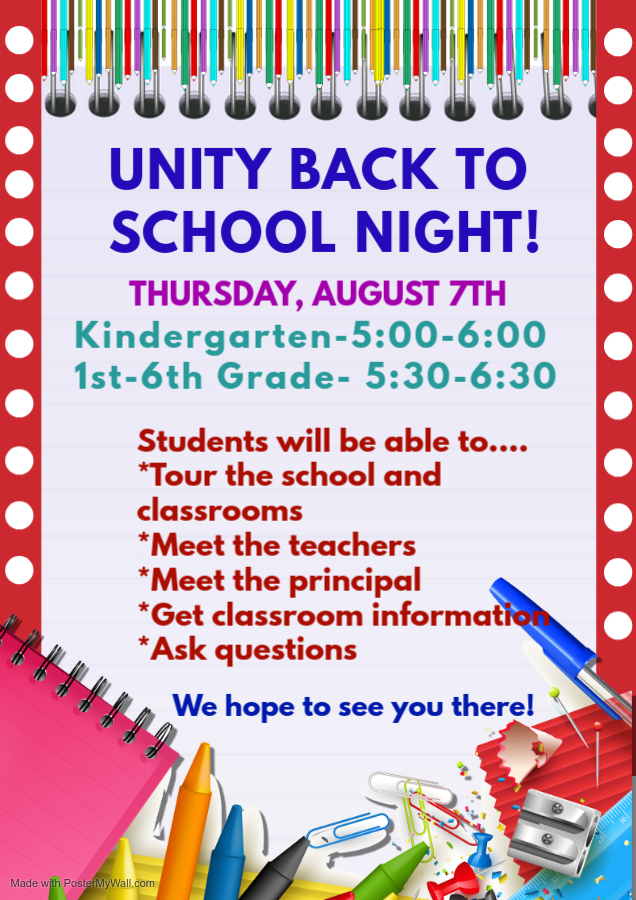 Unity Back to School Night 2025