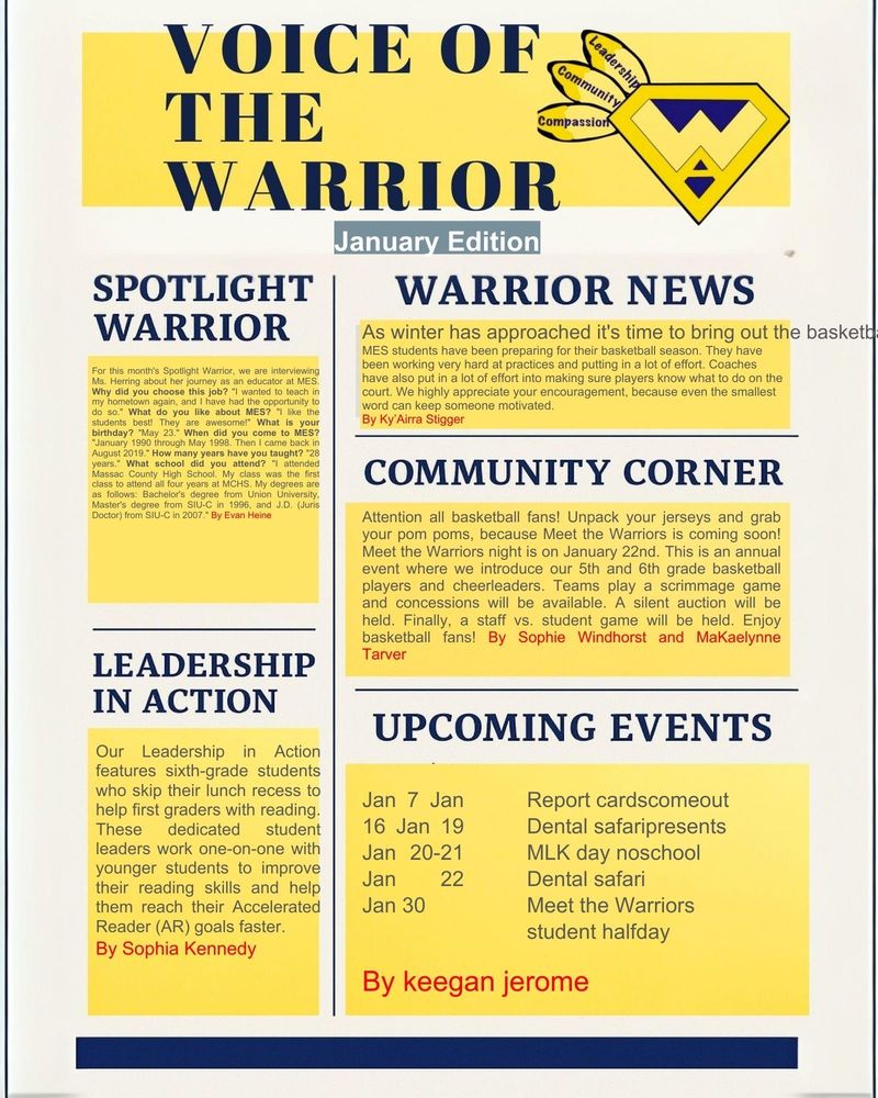 January Voice of the Warrior