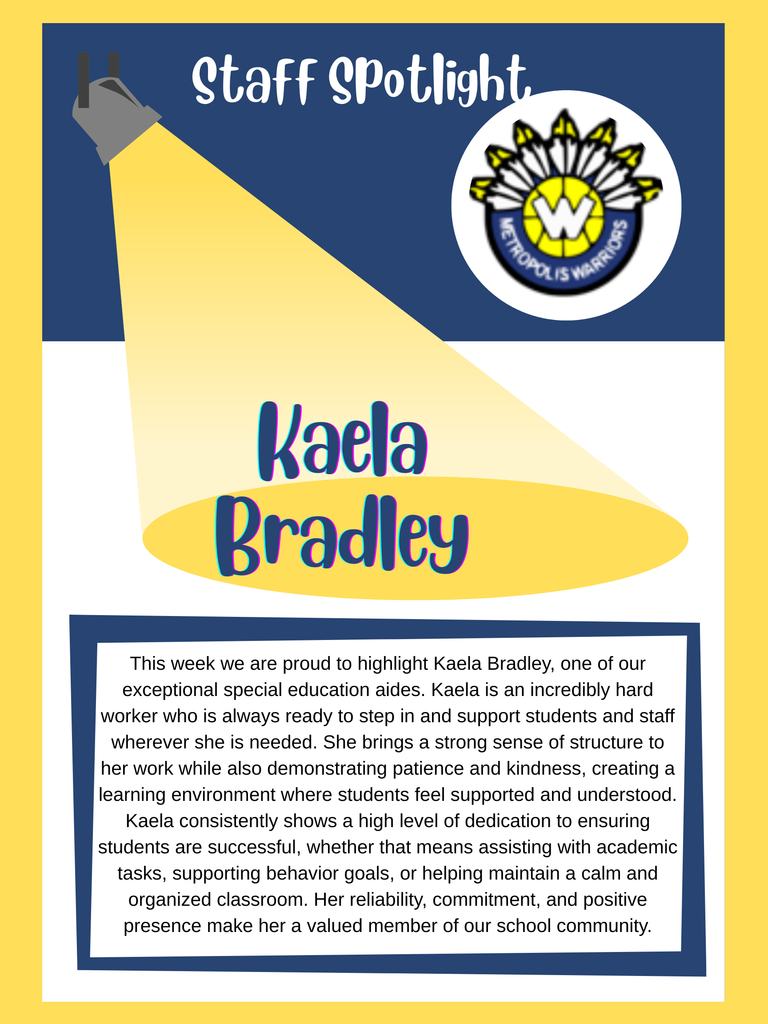 Teacher of the Week and Staff Spotlight