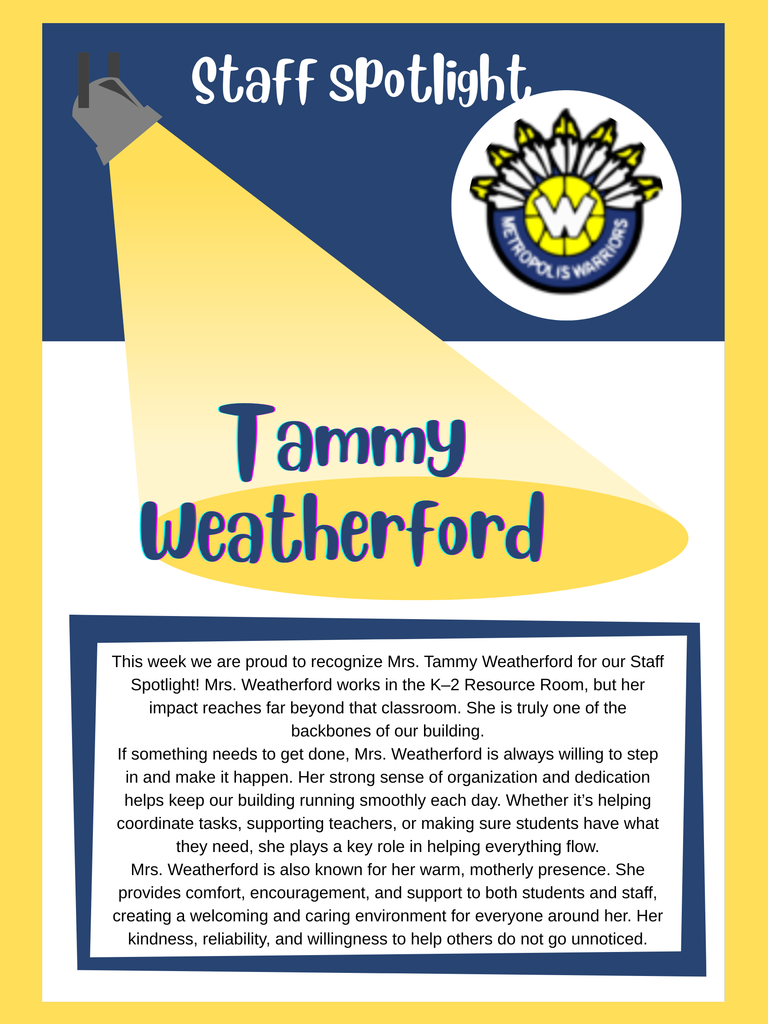Teacher of the Week and Staff Spotlight