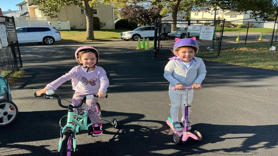 Student ride their bikes to school