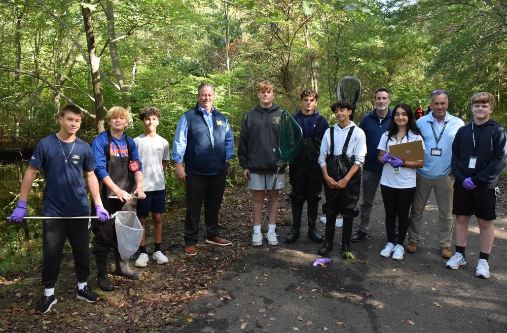 Dr Brennan and Dan Mezzafonte, Science Supervisor, accompany students while researching rivers
