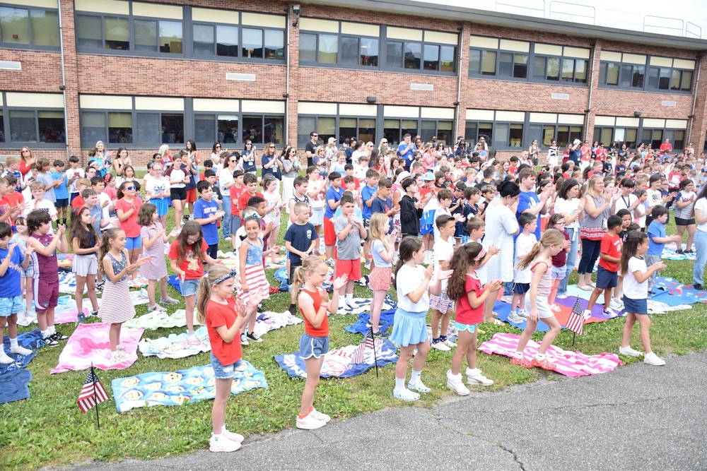 students celebrating Flag Day