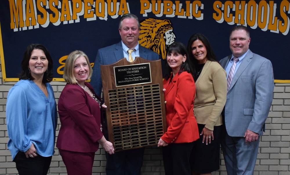 School board members with Dr. Brennan celebrating National School Board member recognition week