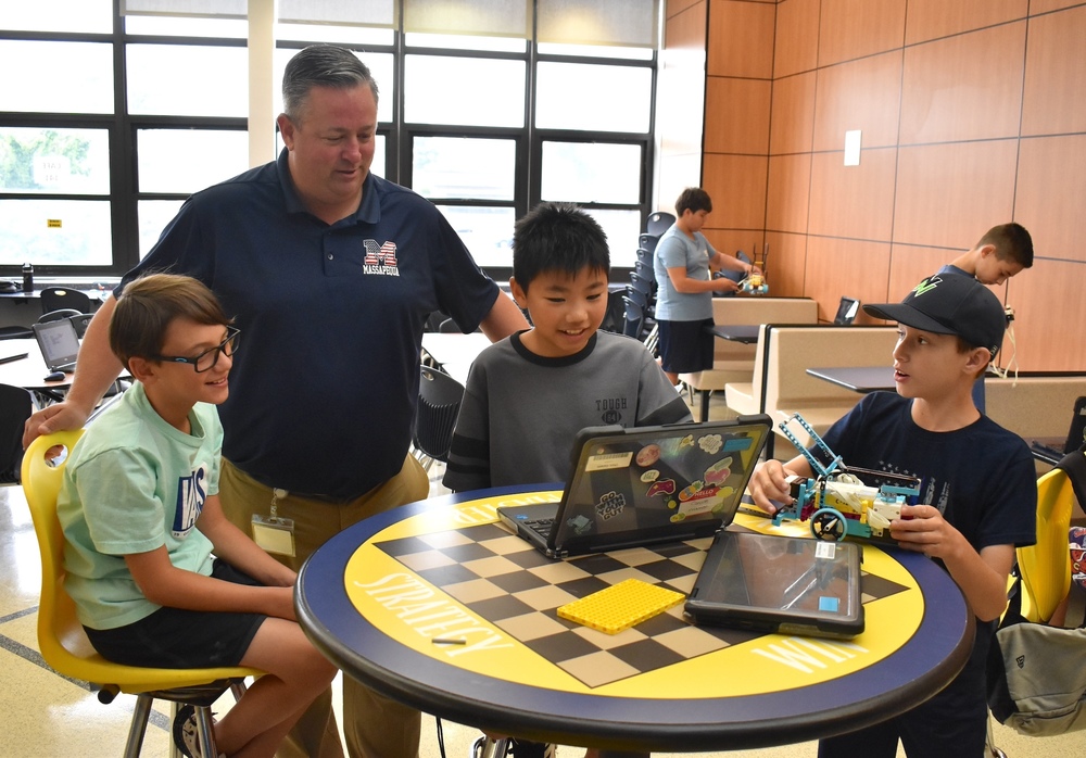 Dr. Brennan with Robotics Campers