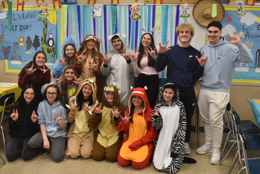 Massapequ students having fun at the annual World Language Festival