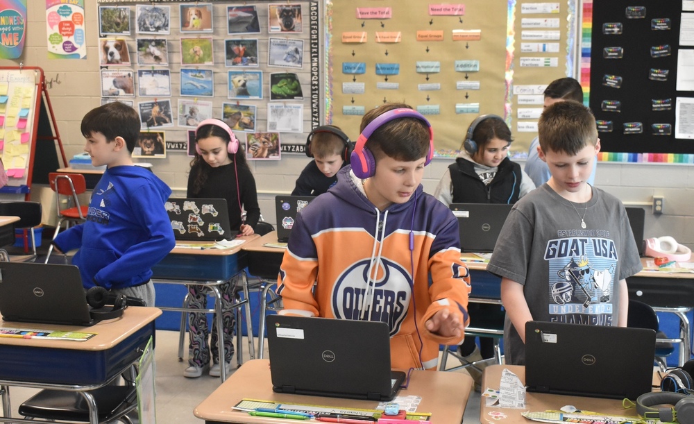 Birch Lane students celebrating non-fiction authors