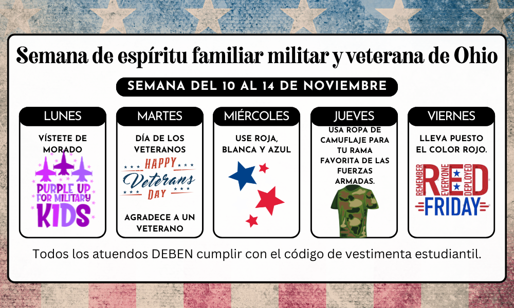 Semana del espíritu de los veteranos y las familias militares de Ohio