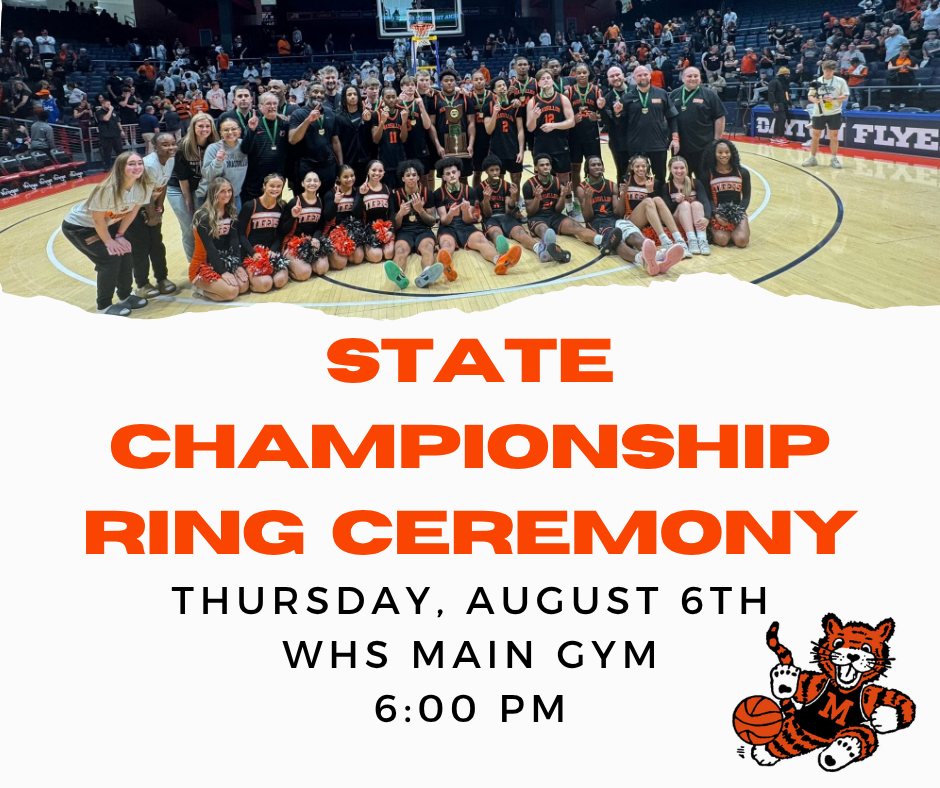 State Championship Ring Ceremony Thursday, August 6th WHS Main Gym 6:00 PM 