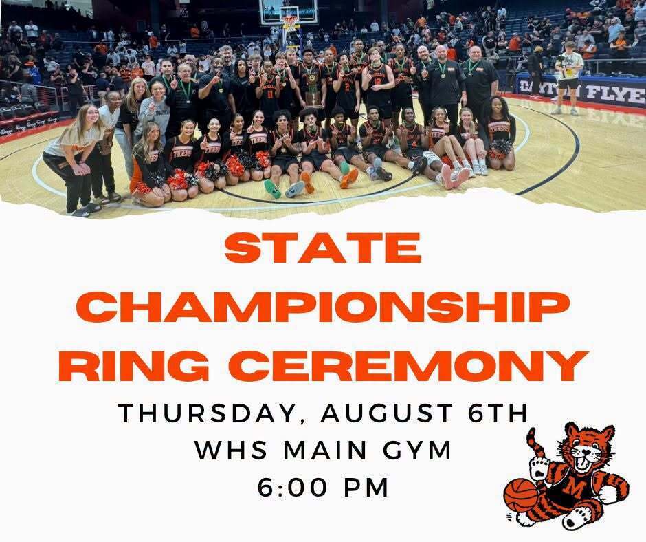 State Championship Ring Ceremony Thursday, August 6th WHS Main Gym 6:00 PM 