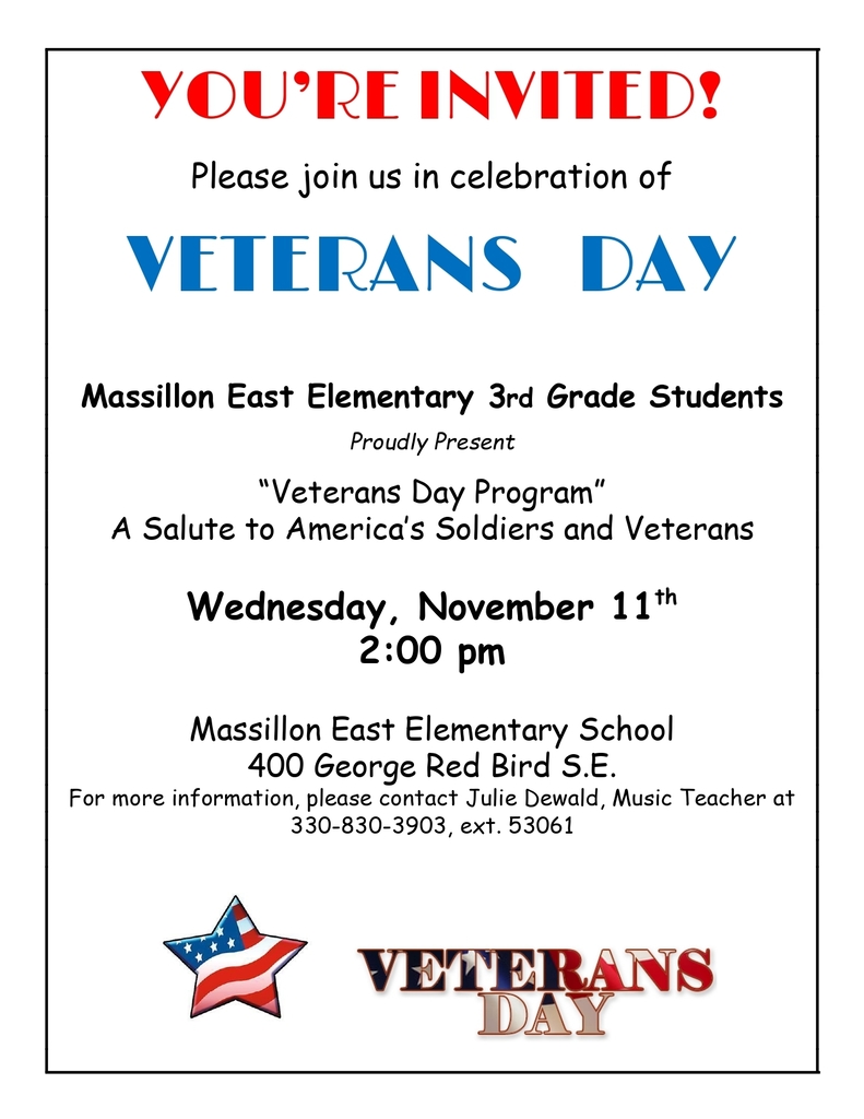Massillon East Elementary 3rd Grade Veterans Day