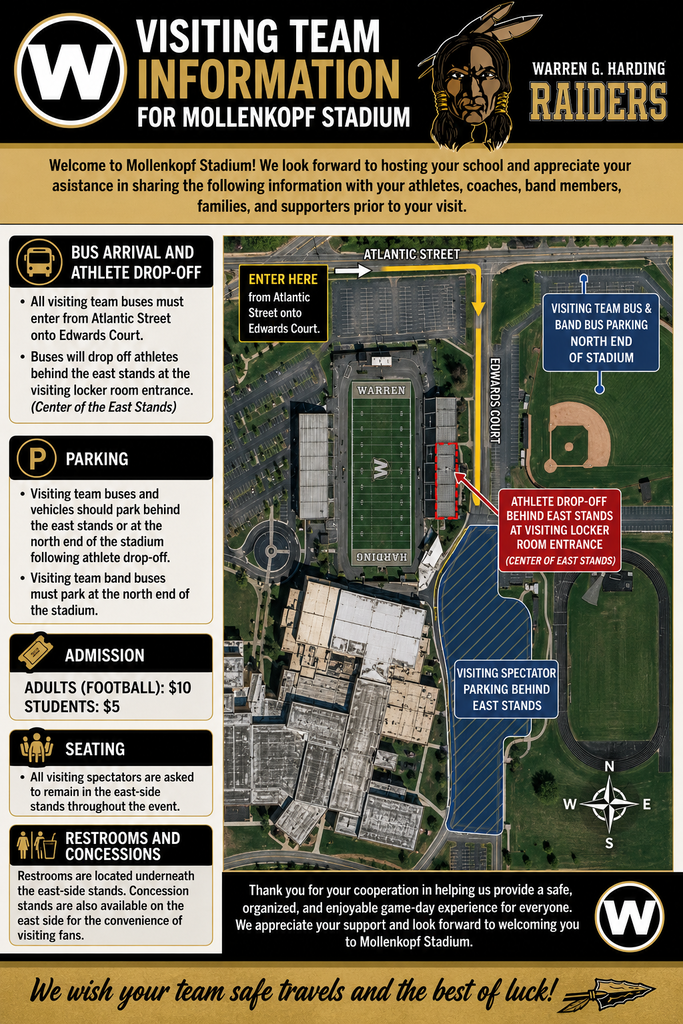 Warren Harding Visiting Team Information