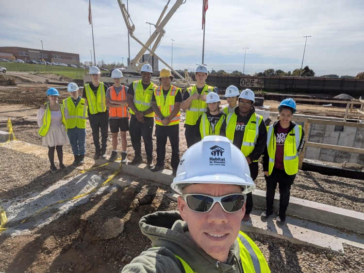 students at construction site