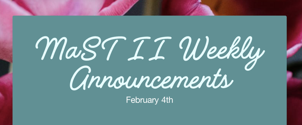 Announcements - February 4th