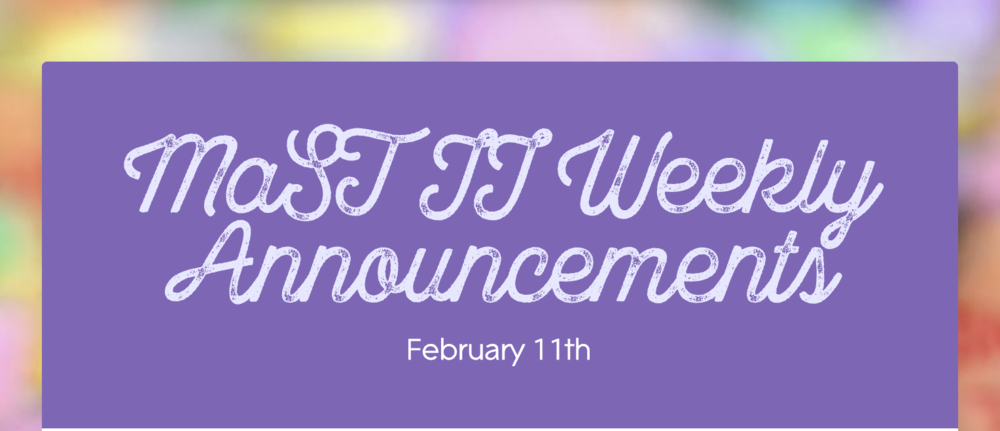 Announcements - February 11th