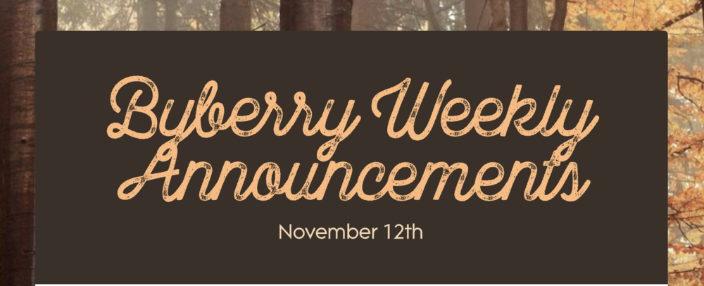 Announcements - November 13th