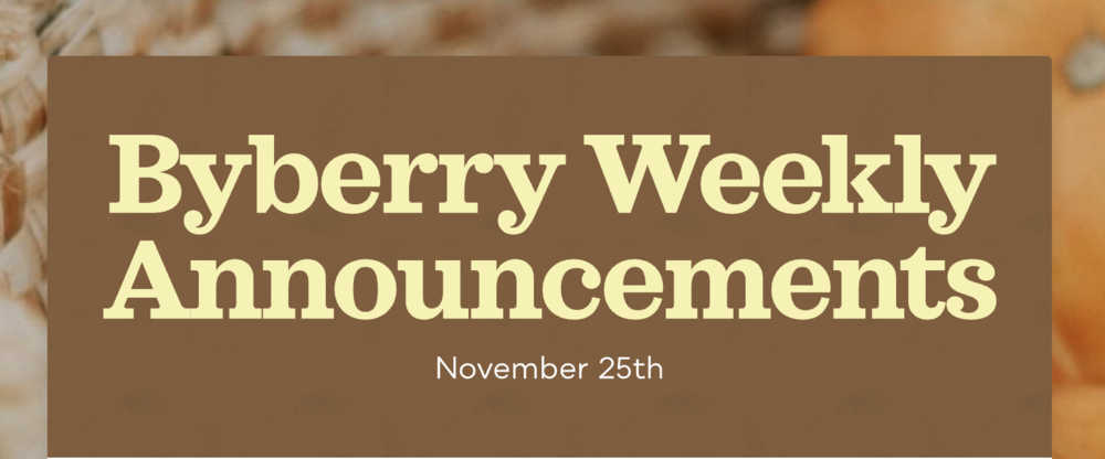 Announcements - November 25th