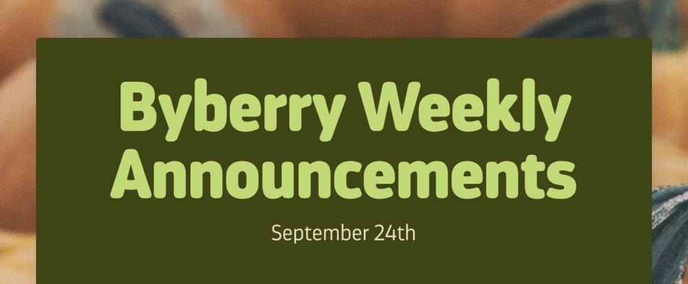 Announcements - September 24th