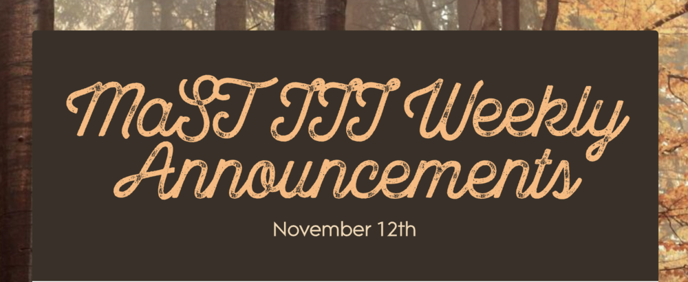Announcements - November 12th
