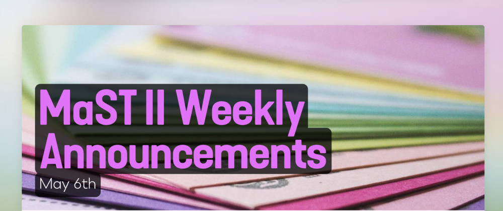 Announcements - May 6th