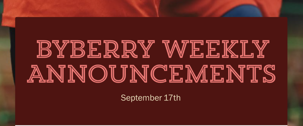 Announcements - Septemeber 17th