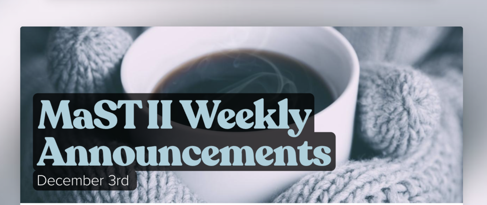 Announcements - December 3rd